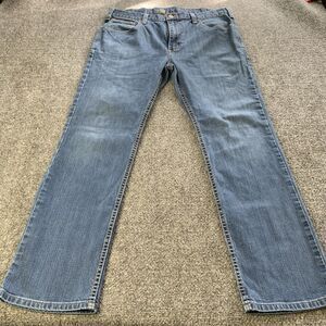 Carhartt Mens Relaxed Fit Blue Jeans Straight Med Wash Size 36 x 30